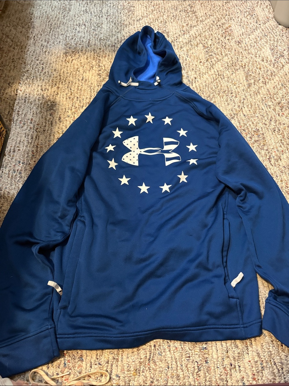 Under Armour Royal Blue Hooded Pullover with Star Logo